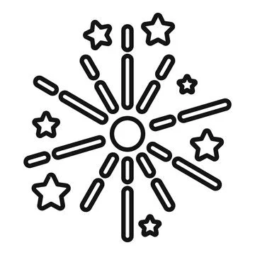 Sky firework icon outline vector. Carnival event Stock Illustration