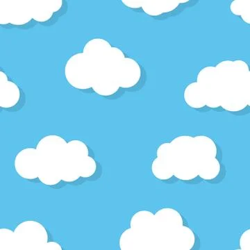 Sky flat air cloud seamless pattern print vector 스톡 일러스트