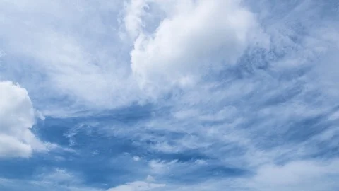 Sky with fluffy cloud time lapse Stock Footage 109097129