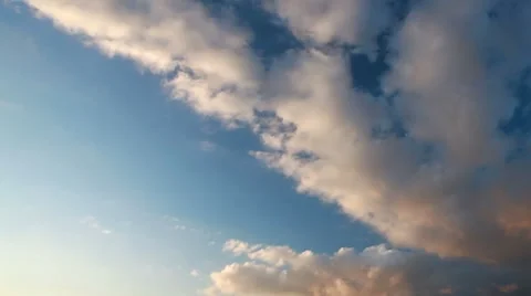 Sky with fluffy clouds Stock Footage 7133715