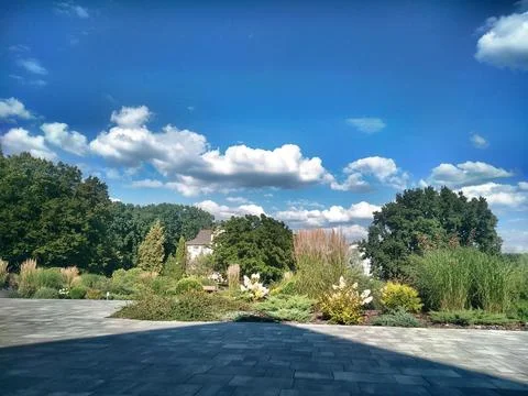 Sky with fluffy clouds Stock Photos