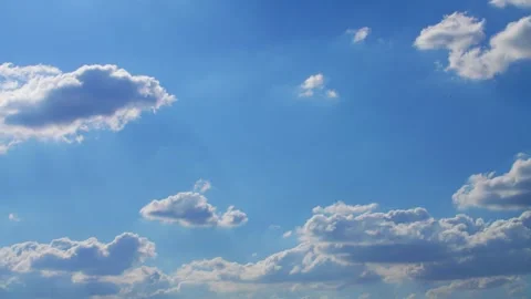 Sky with fluffy white clouds on a bright sunny day Time Lapse, Timelapse Nature Stock Footage 328161316