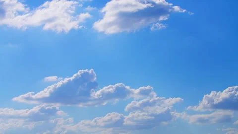Sky with fluffy white clouds on a bright sunny day Time Lapse, Timelapse Nature Stock Footage 328161318