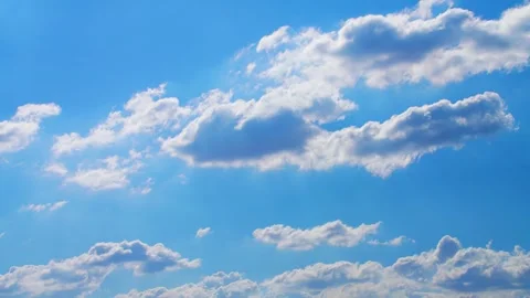Sky with fluffy white clouds on a bright sunny day Time Lapse, Timelapse Nature Stock Footage 328161321