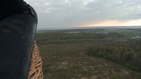 Sky, forest and fields aerial view Stock Footage 73004529