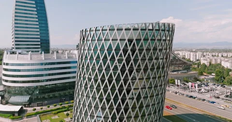 Sky Fort, Sofia, Bulgaria July 2022 skyscraper in new “Capital City” Stock Footage 232377863