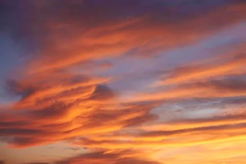 Sky full of clouds of different colors Stock Photos