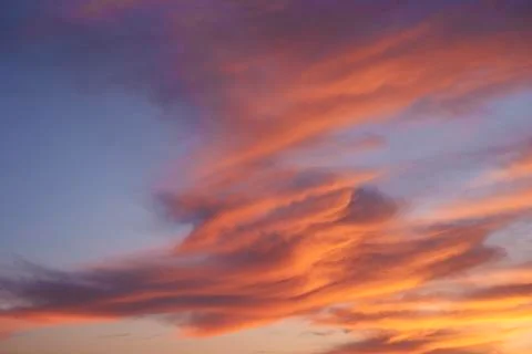 Sky full of clouds of different colors Stock Photos