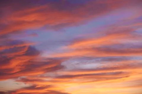 Sky full of clouds of different colors Stock Photos