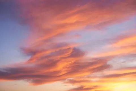 Sky full of clouds of different colors Stock Photos
