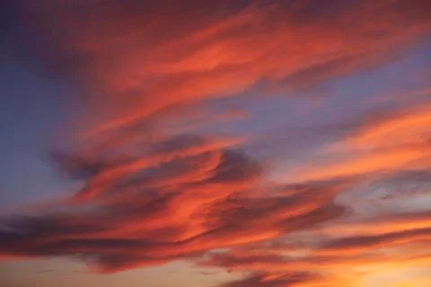 Sky full of clouds of different colors Stock Photos