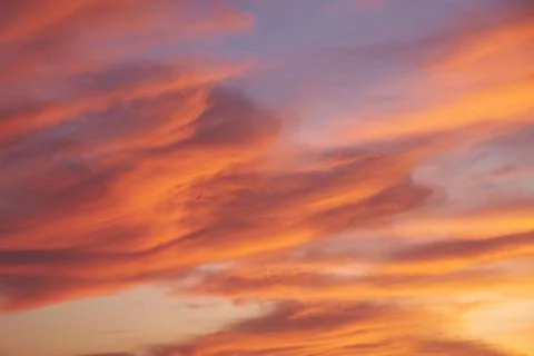 Sky full of clouds of different colors Stock Photos