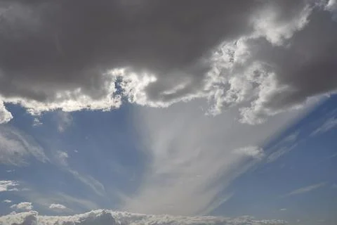 Sky full of dark white clouds Stock Photos