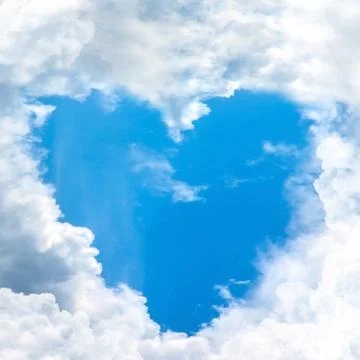 Sky heart shaped by cloud Stock Photos