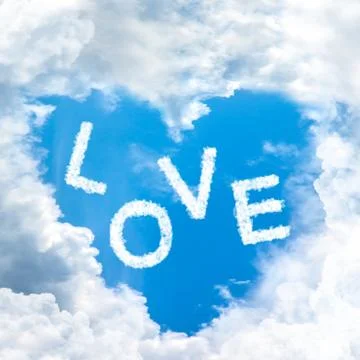 Sky heart shaped by cloud Stock Photos
