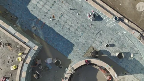 Sky-High Building: 4K Drone Footage of Residential Construction Stock-Footage 295726813