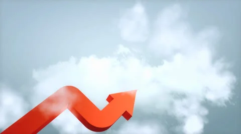 Sky high chart, profit, target, clouds. Video stock 24208266