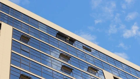 Sky high tech building architecture office 스톡 동영상 111526724