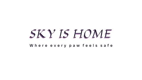 SKY IS HOME isolated display type artwork with palette glow shadow Stock Illustration