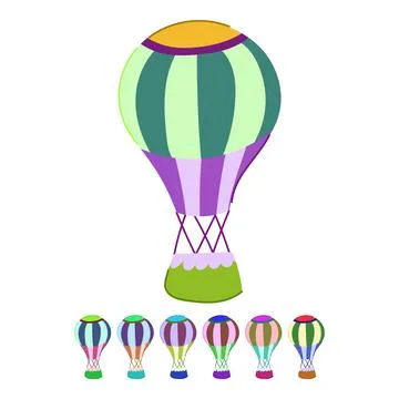 Sky hot air balloon vector cartoon graphic Stock Illustration