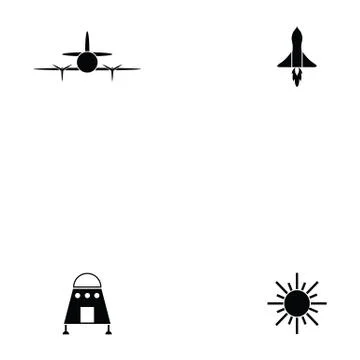 Sky icon set Stock Illustration