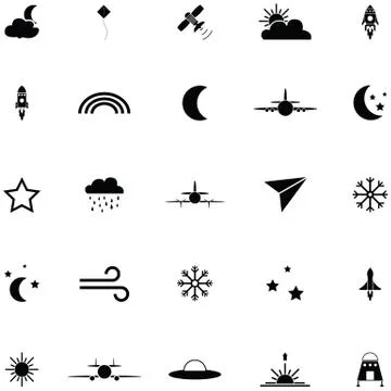 Sky icon set Stock Illustration