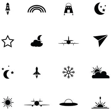 Sky icon set Stock Illustration