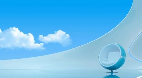 Sky interior copyspace (future interiors series) Stock Illustration