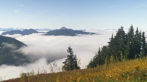 Sky Islands in a sea of cloud 1 Stock Footage 101204286