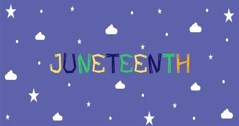 Sky in juneteenth month with color; Stock Illustration