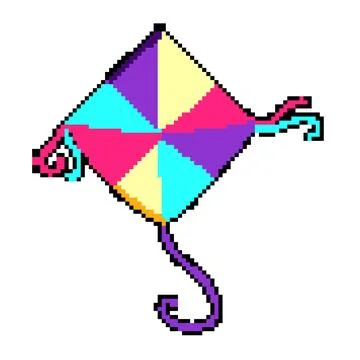 Sky kite pixel art vector illustration Stock Illustration