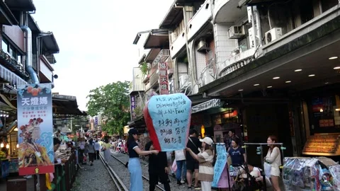 Sky lantern activity in Taiwan Video stock 264290188