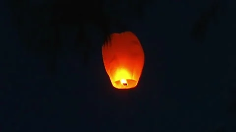 Sky lantern - also known as Kongming Lanterns Video stock 7908826