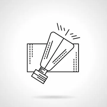 Sky lantern flat line vector icon. Stock Illustration