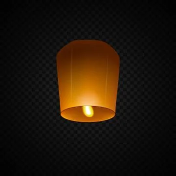 Sky Lantern isolated on transparent background Stock Illustration