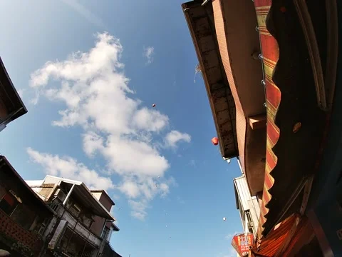 Sky Lantern Release at Shifen, Taiwan (3rd Jan 2020) 库存影片 344041737