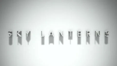 Sky lanterns 3D title animation white text on a white background Stock Footage 299429827
