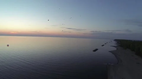 Sky Lanterns aerial view Stock-Footage 40544440