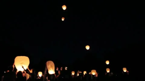 Sky lanterns Stock Footage 10917990