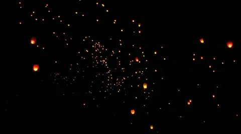 Sky lanterns Stock Footage 12061473
