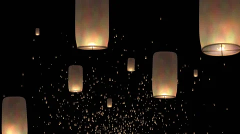 Sky Lanterns Stock Footage 47517744