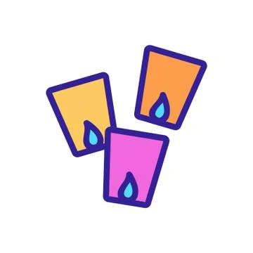 Sky lanterns icon vector outline illustration Stock Illustration
