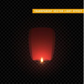 Sky lanterns multicolored isolated on transparency background Stock Illustration