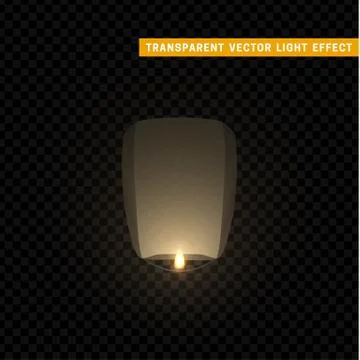 Sky lanterns multicolored isolated on transparency background Stock Illustration