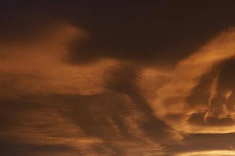 Sky light after sunset. orange background Stock Photos