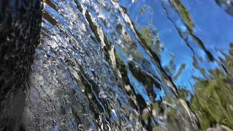 Sky light filtering through cascading water Video stock 344067987