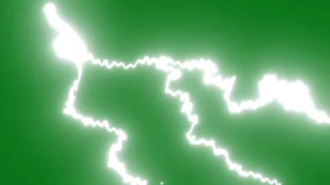Sky Lightning Overlay Effect with Thunder Storm on Green Background 4K Loop Stock Footage 341609165