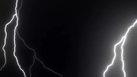 Sky Lightning Realistic Thunderstorm Light 4K Overlay Black Background Stock-Footage 289914234