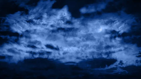 Sky With Lightning Strikes On Dramatic Stormy Night Stock Footage 302098918