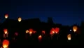 The sky lights at night launch festival. Real time HD Footage